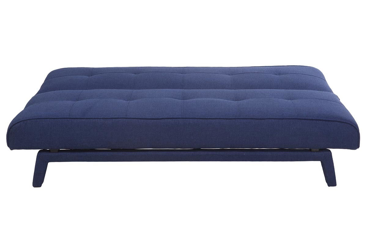 Canap convertible design 3 places tissu bleu fonc BUCK