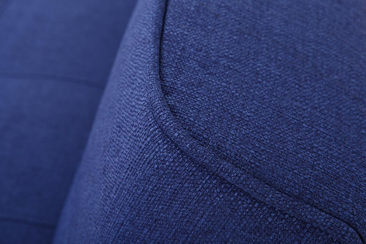 Canap convertible design 3 places tissu bleu fonc BUCK
