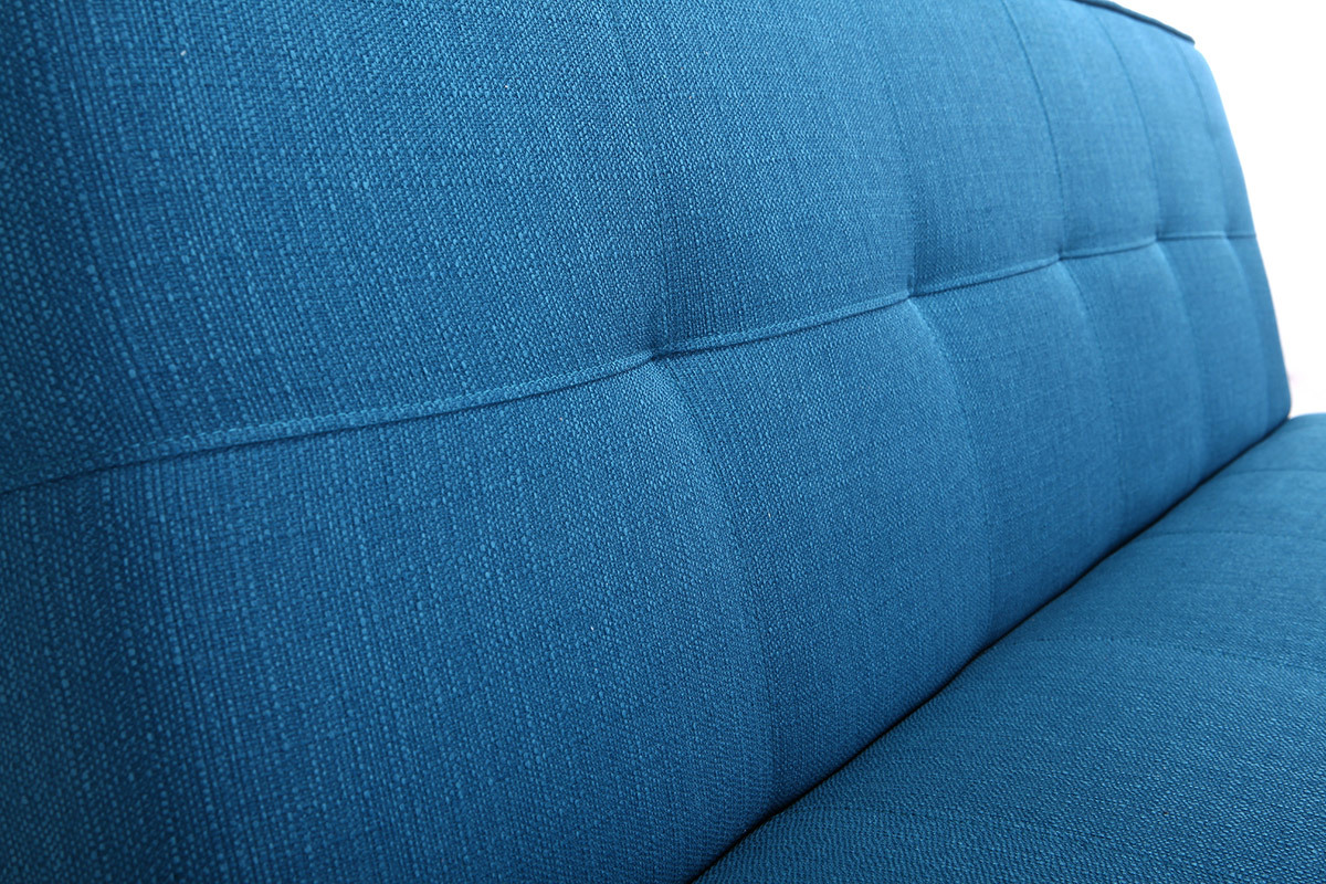 Canap� convertible design 3 places tissu bleu fonc� BUCK