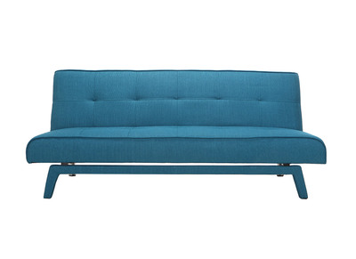 Canap&eacute; convertible design 3 places tissu bleu fonc&eacute; BUCK