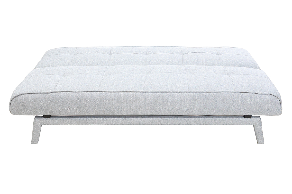 Canap convertible design 3 places tissu gris clair BUCK