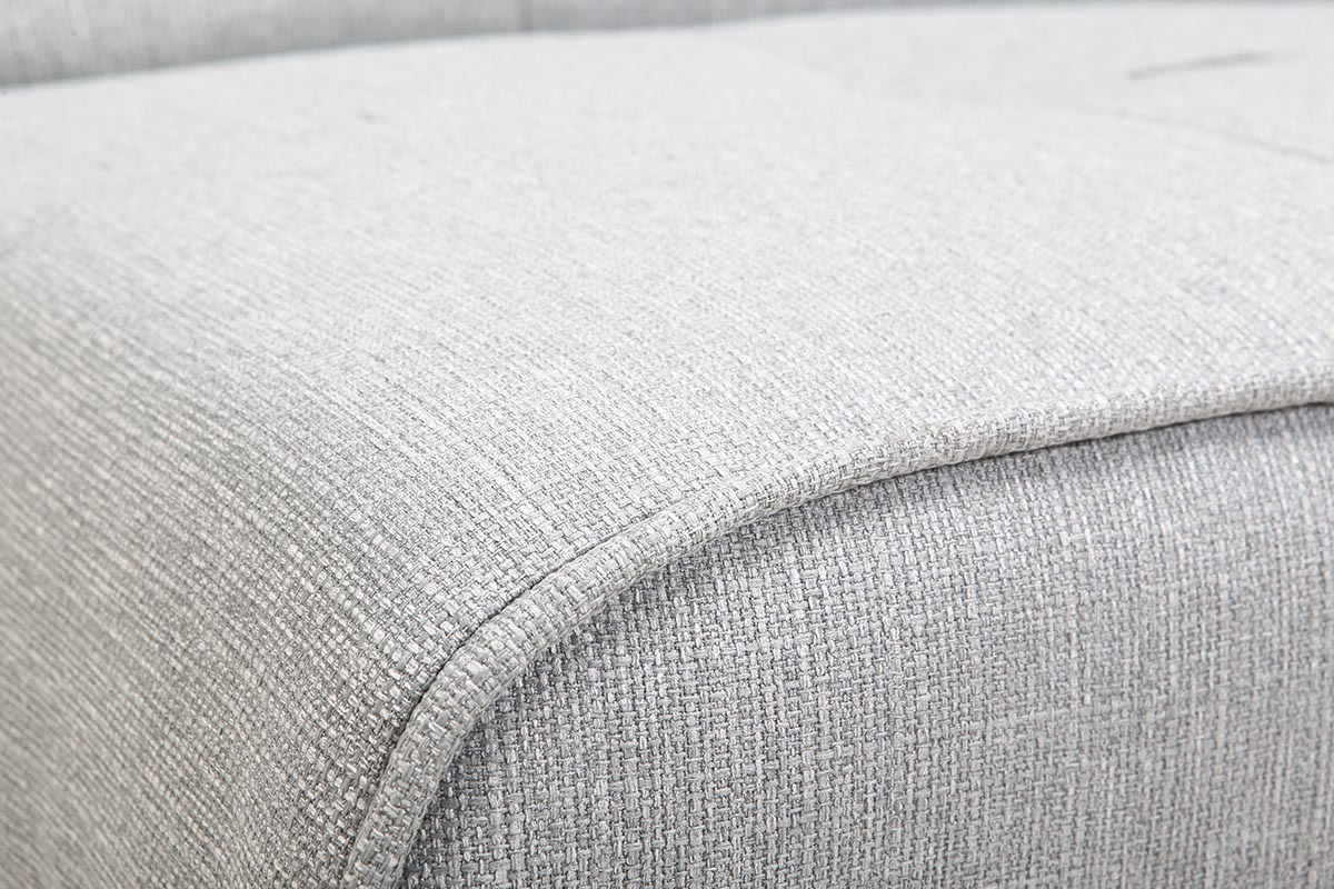 Canap convertible design 3 places tissu gris clair BUCK