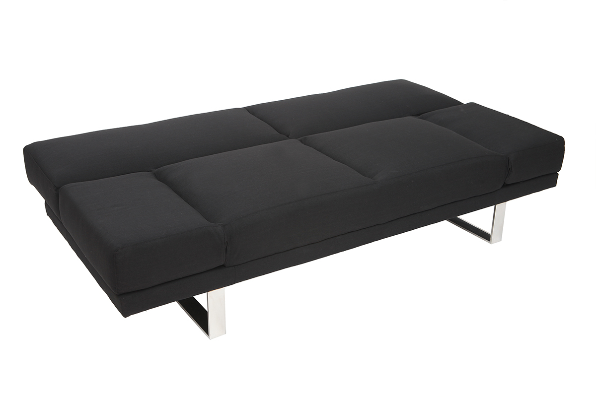 Canap convertible design en tissu noir ATLANTA