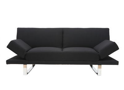 Canap&eacute; convertible design en tissu noir ATLANTA