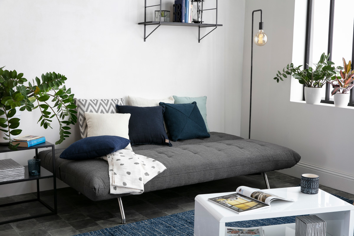 Canap convertible design gris fonc OVE
