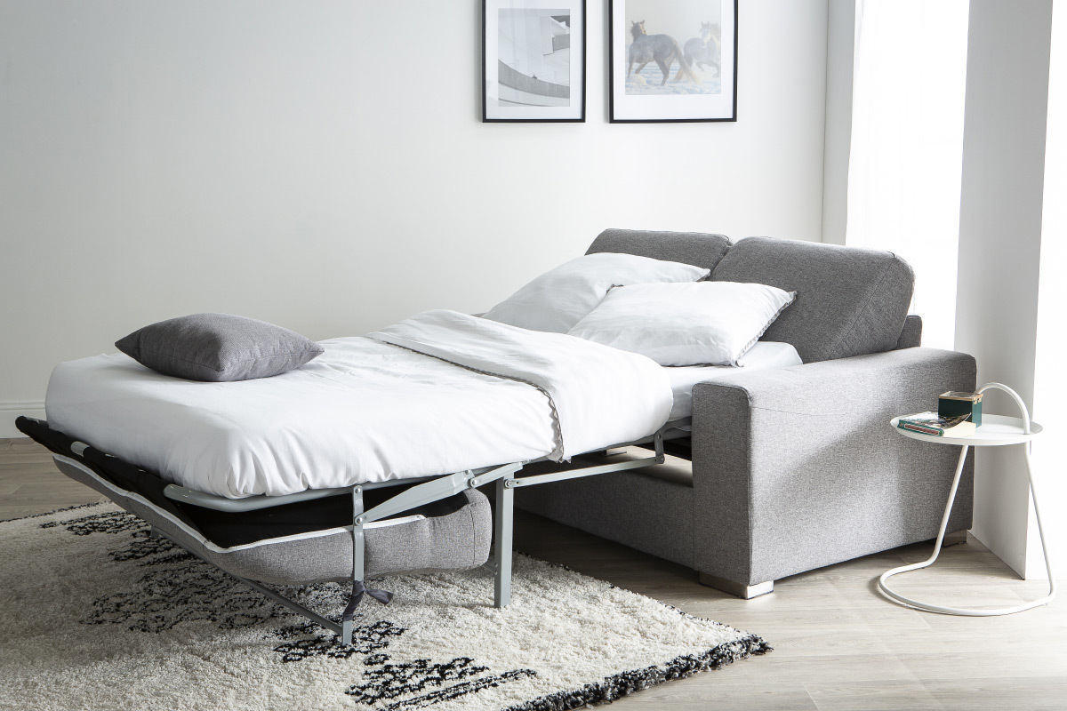 Canap convertible design gris HAMILTON