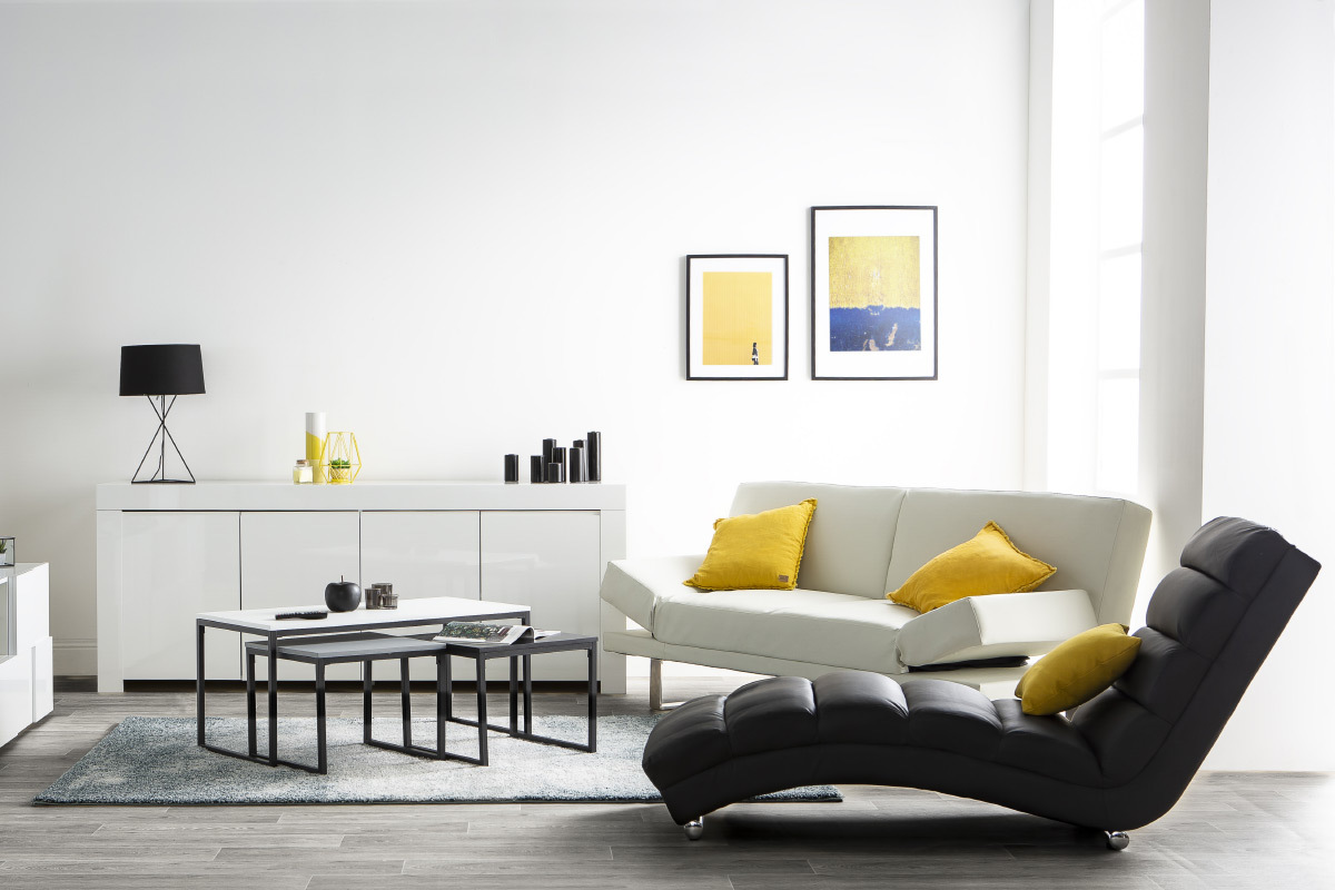 Canap� convertible design noir ATLANTA