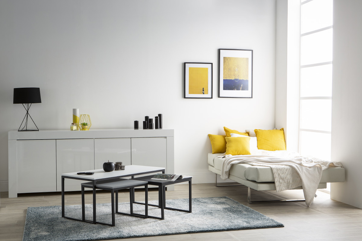 Canap� convertible design noir ATLANTA