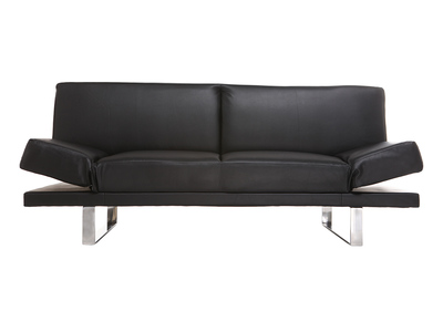 Canap&eacute; convertible design PU noir ATLANTA