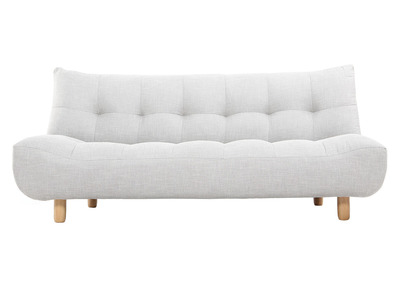 Canap&eacute; convertible design scandinave gris et ch&ecirc;ne YUMI