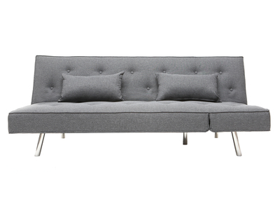 Canap&eacute; convertible en tissu gris fonc&eacute; LEONARD