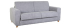 Canap&eacute; convertible scandinave 3 places effet velours gris SVEN