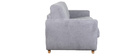 Canap&eacute; convertible scandinave 3 places effet velours gris SVEN