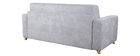 Canap&eacute; convertible scandinave 3 places effet velours gris SVEN