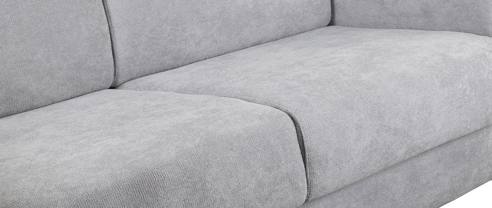 Canap� convertible scandinave 3 places effet velours gris SVEN