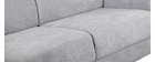 Canap&eacute; convertible scandinave 3 places effet velours gris SVEN