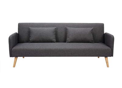 Canap&eacute; convertible scandinave 3 places gris fonc&eacute; LULA