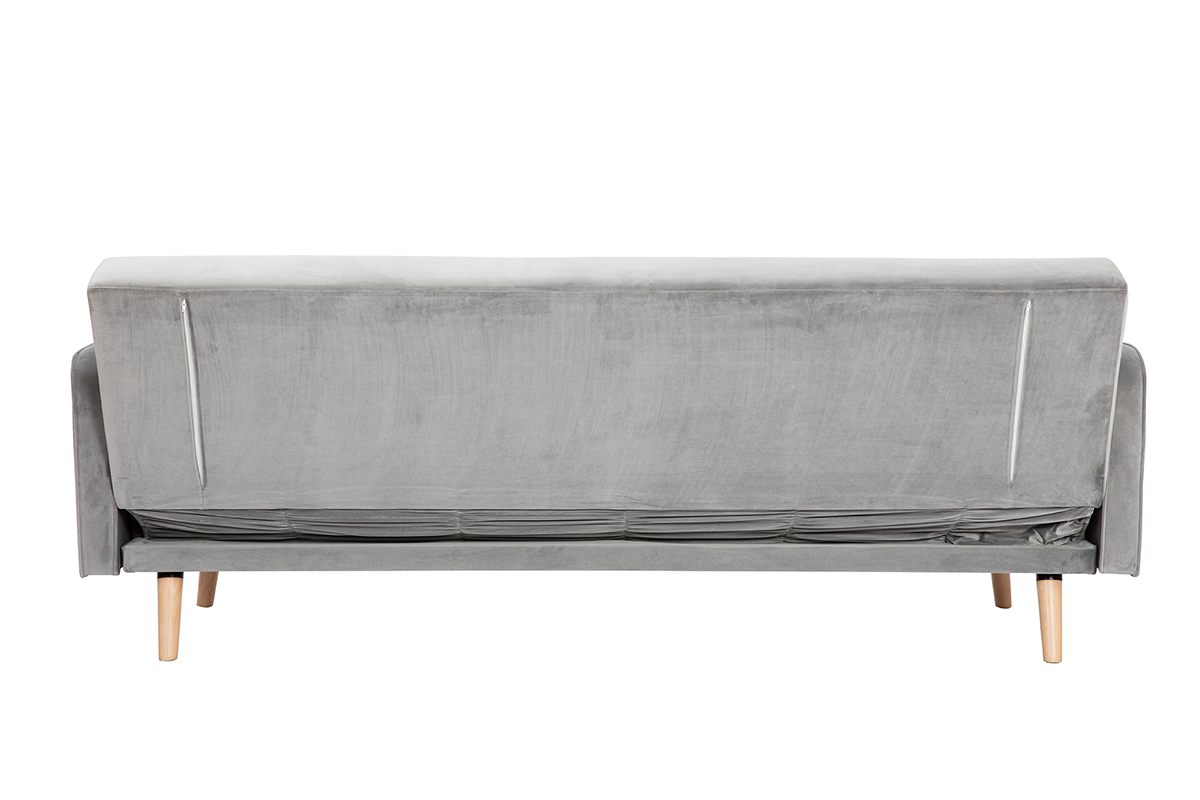 Canap� convertible scandinave 3 places gris velours ULLA