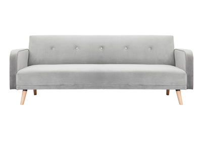 Canap&eacute; convertible scandinave 3 places gris velours ULLA