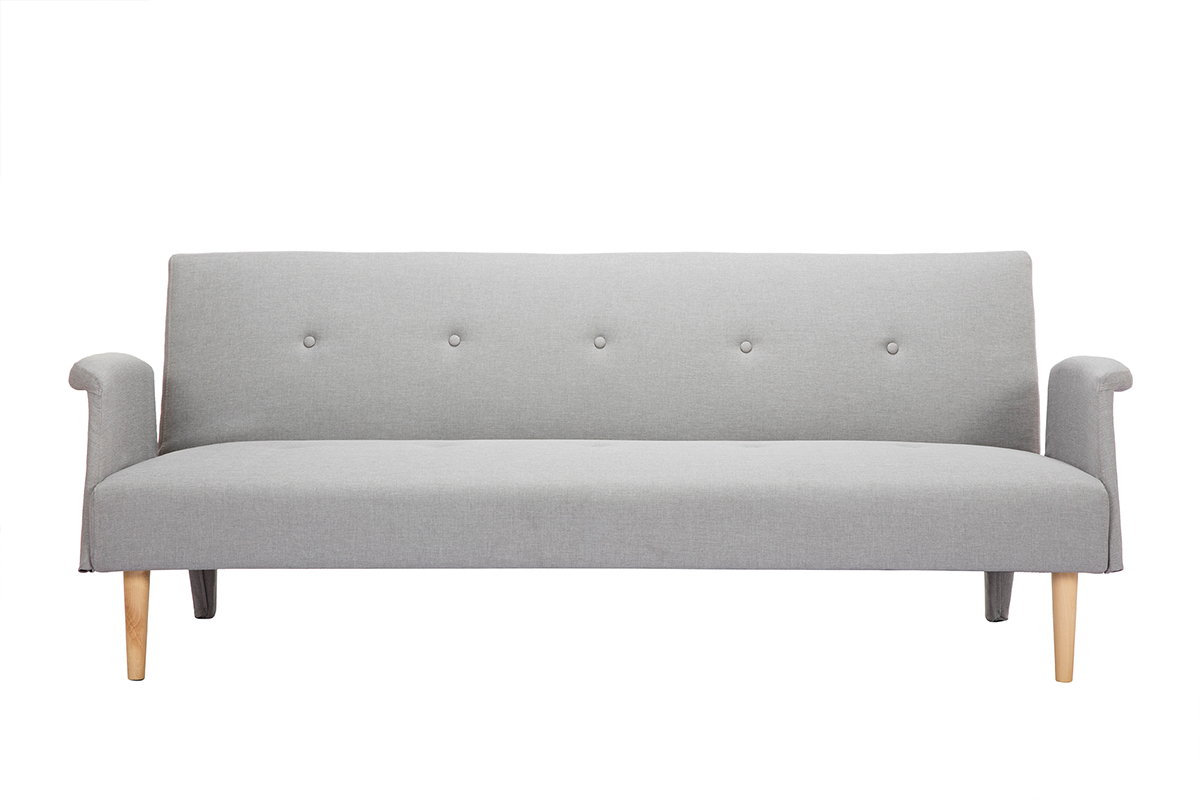 Canap convertible scandinave gris clair OSCAR