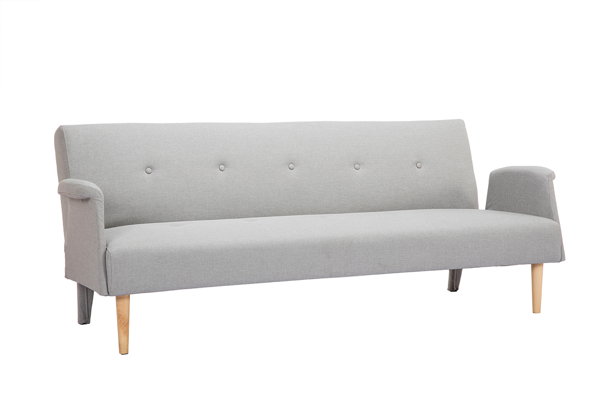 Canap convertible scandinave gris clair OSCAR