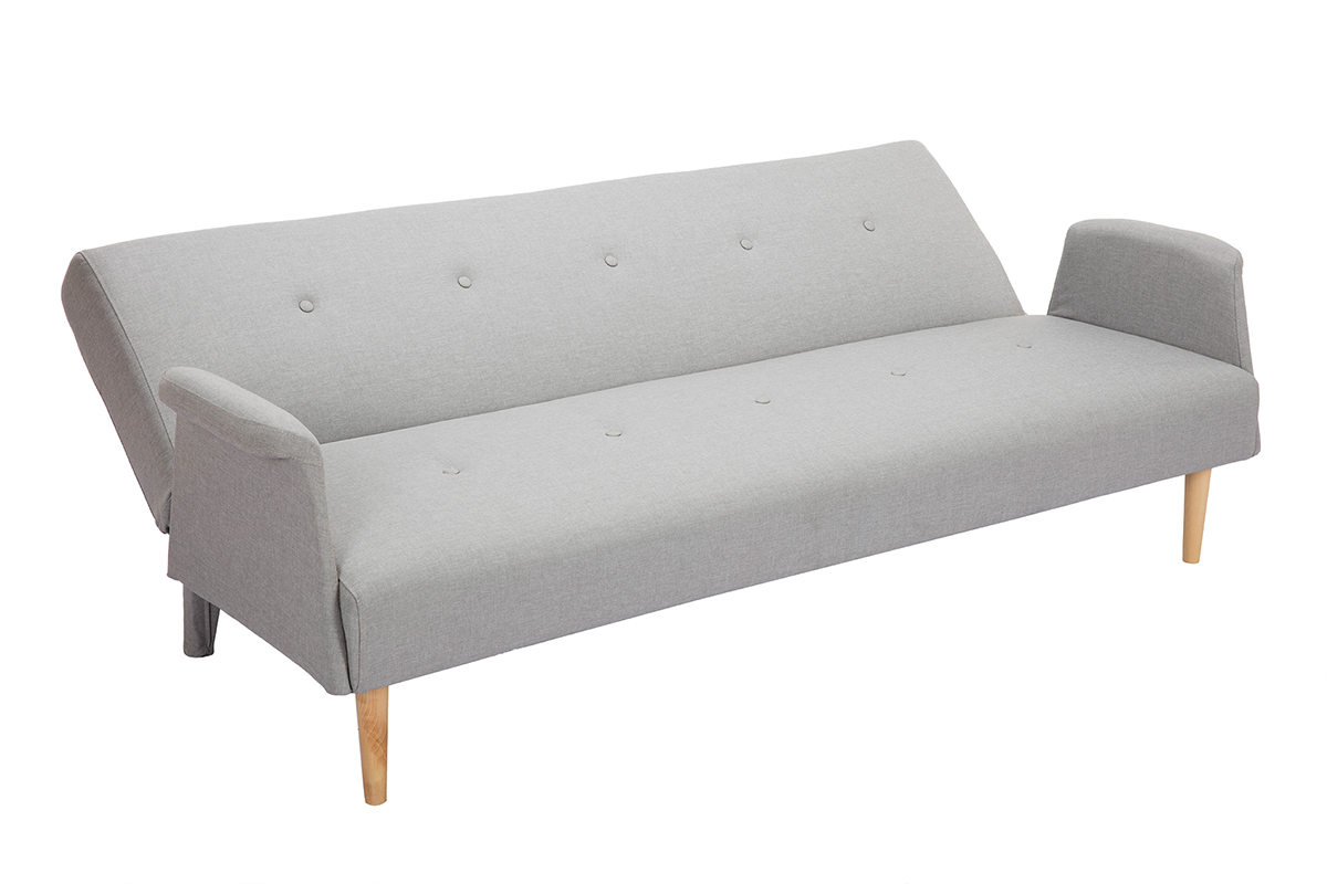Canap convertible scandinave gris clair OSCAR