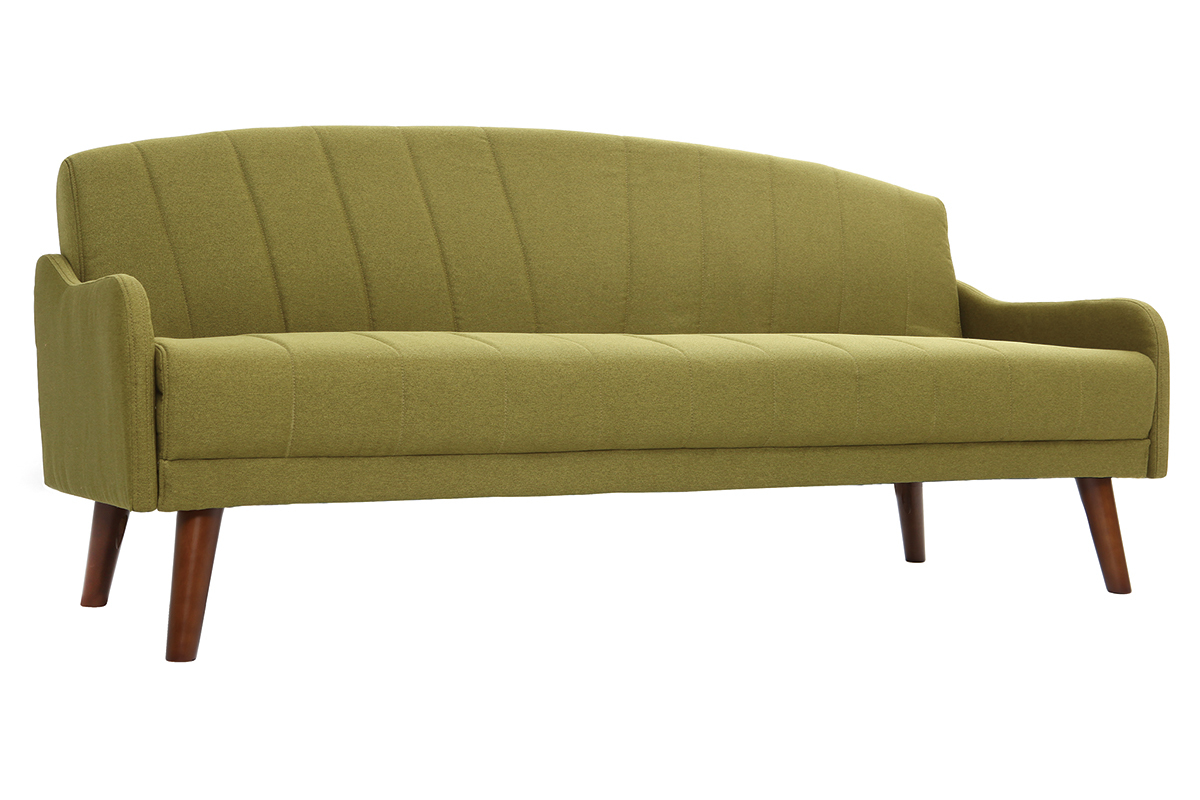 Canap convertible vintage 3 places vert ARYA