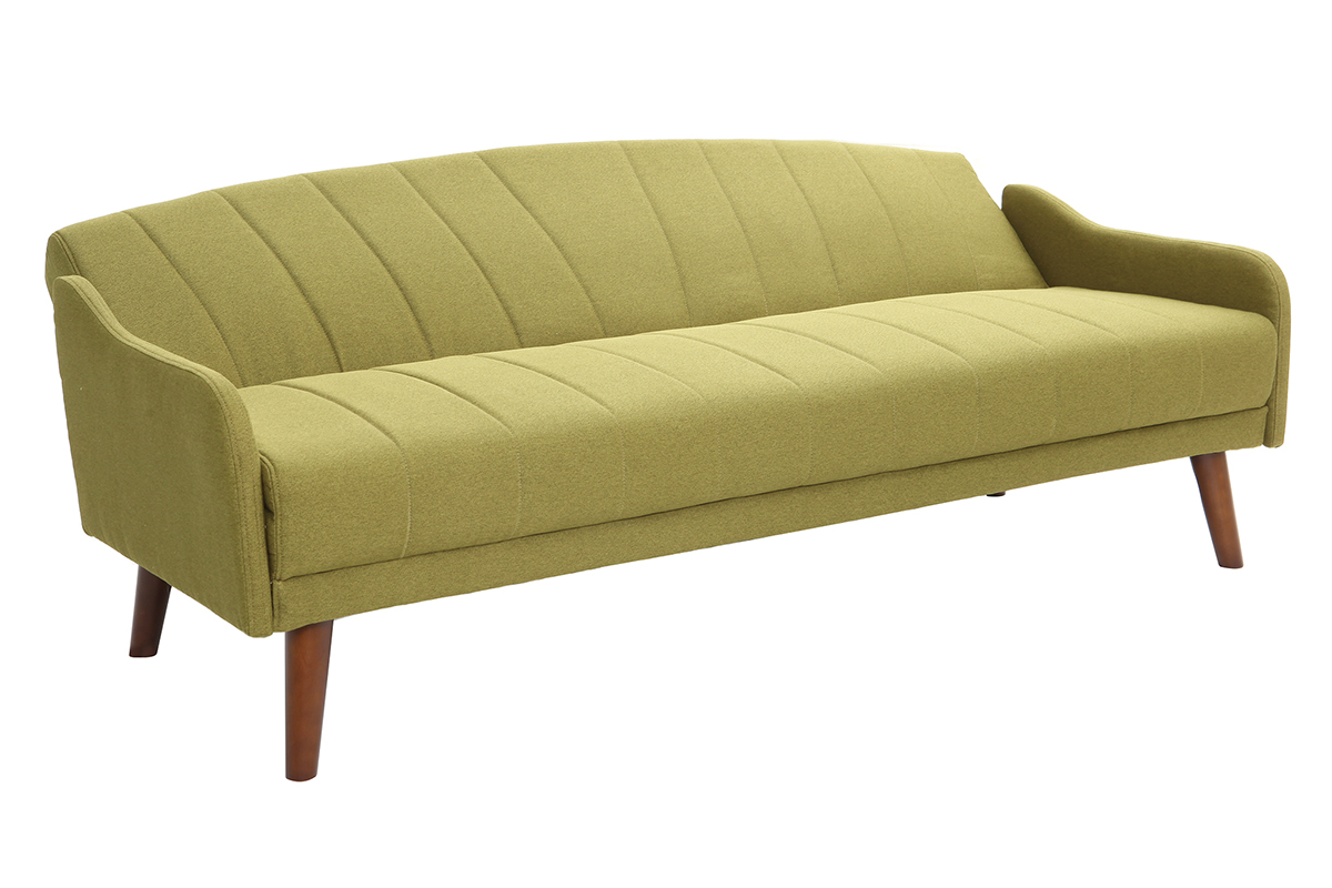 Canap convertible vintage 3 places vert ARYA