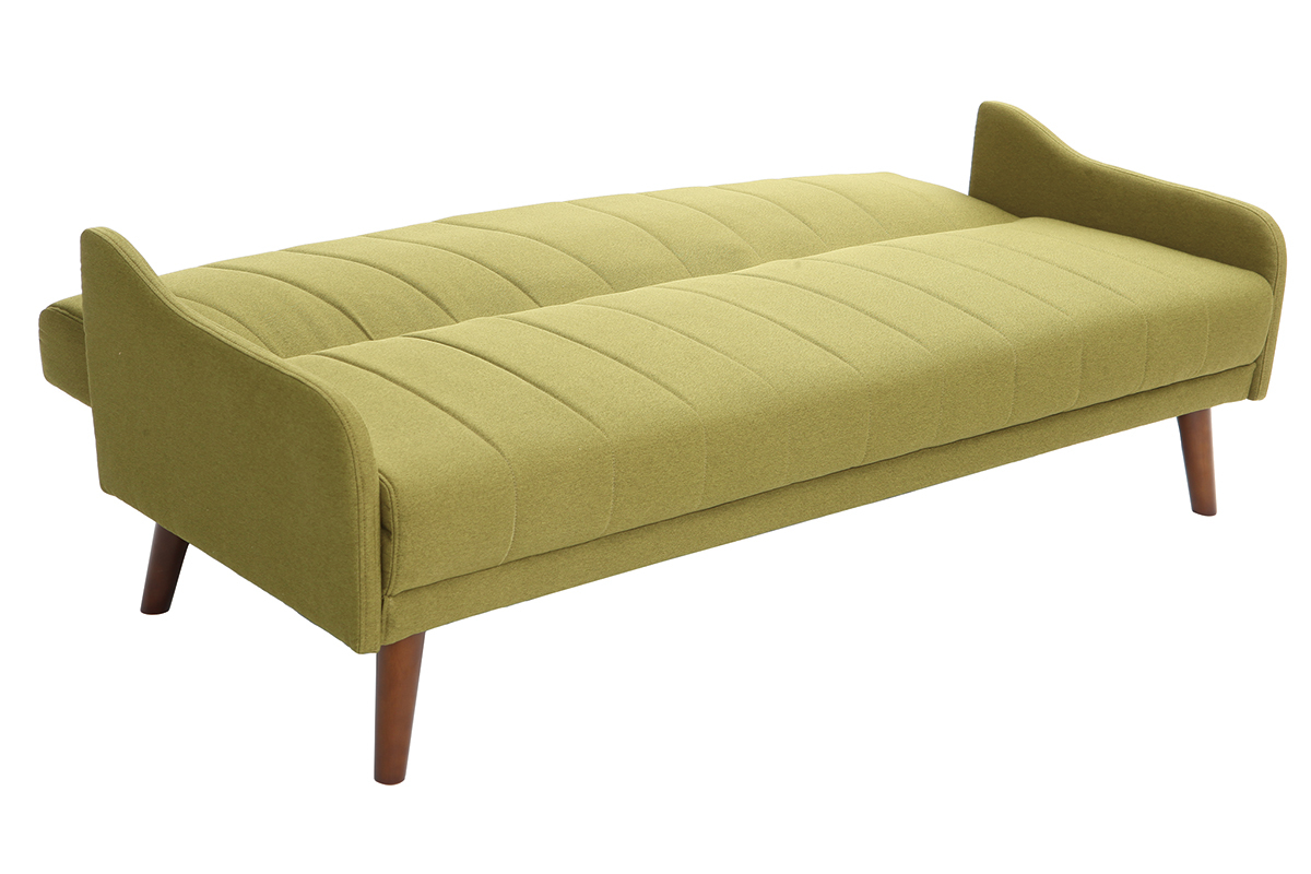 Canap convertible vintage 3 places vert ARYA