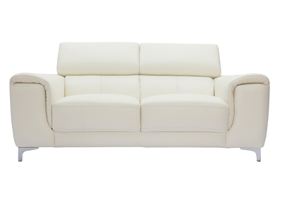 Canap&eacute; cuir 2 places avec t&ecirc;ti&egrave;res relax blanc NEVADA - cuir de buffle