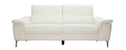 Canap&eacute; cuir 3 places blanc cass&eacute; avec t&ecirc;ti&egrave;res ajustables ROMEO - cuir de buffle