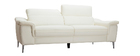 Canap&eacute; cuir 3 places blanc cass&eacute; avec t&ecirc;ti&egrave;res ajustables ROMEO - cuir de buffle