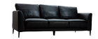 Canap&eacute; cuir 3 places noir JOPLIN - cuir de buffle