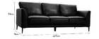 Canap&eacute; cuir 3 places noir JOPLIN - cuir de buffle