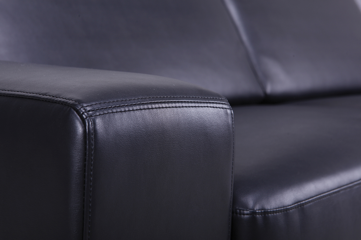 Canap� cuir convertible ouverture express 3 places noir vintage STRATFORD - cuir de vache