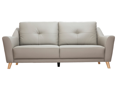 Canap&eacute; cuir design 3 places gris ARNOLD - cuir de buffle