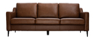 Canap&eacute; cuir design 3 places marron OXMO - cuir de buffle