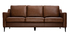 Canap&eacute; cuir design 3 places marron OXMO - cuir de buffle