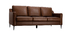 Canap&eacute; cuir design 3 places marron OXMO - cuir de buffle