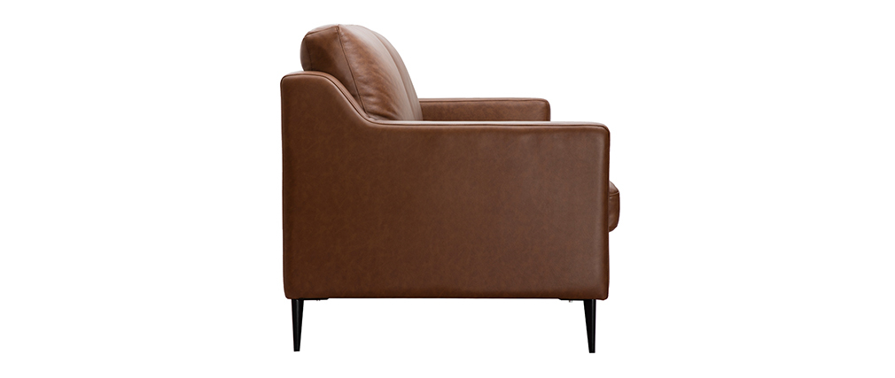 Canap� cuir design 3 places marron OXMO - cuir de buffle