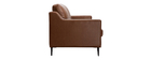 Canap&eacute; cuir design 3 places marron OXMO - cuir de buffle