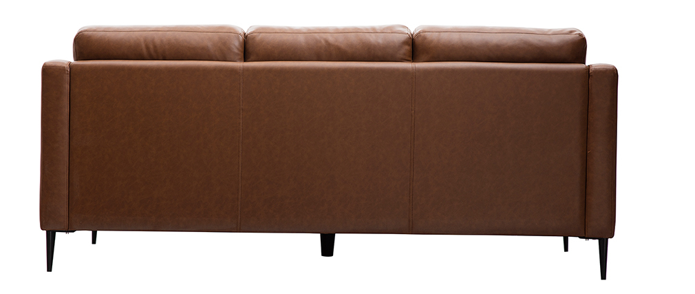 Canap� cuir design 3 places marron OXMO - cuir de buffle