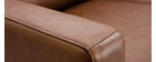 Canap&eacute; cuir design 3 places marron OXMO - cuir de buffle