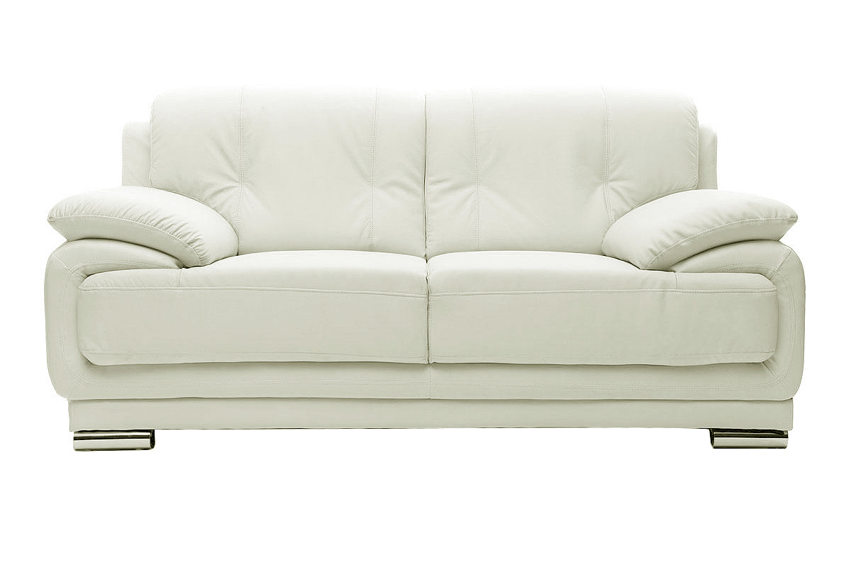 Canap� cuir design blanc 2 places TAMARA - cuir de vache