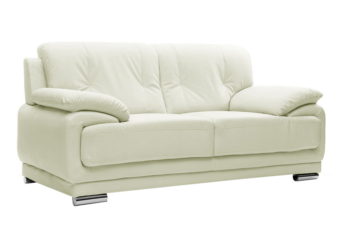 Canap� cuir design blanc 2 places TAMARA - cuir de vache
