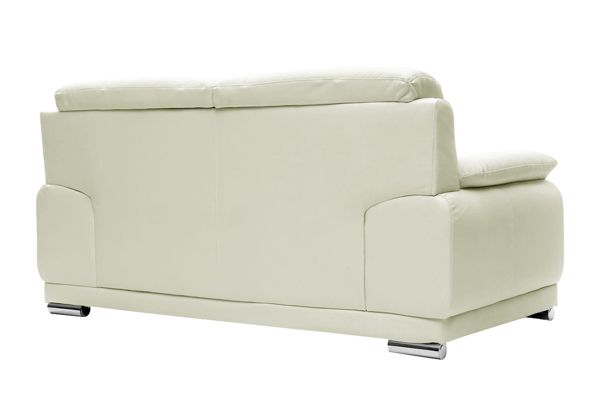 Canap� cuir design blanc 2 places TAMARA - cuir de vache