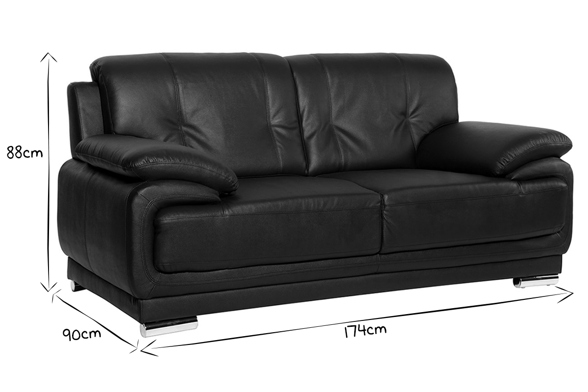 Canap� cuir design blanc 2 places TAMARA - cuir de vache