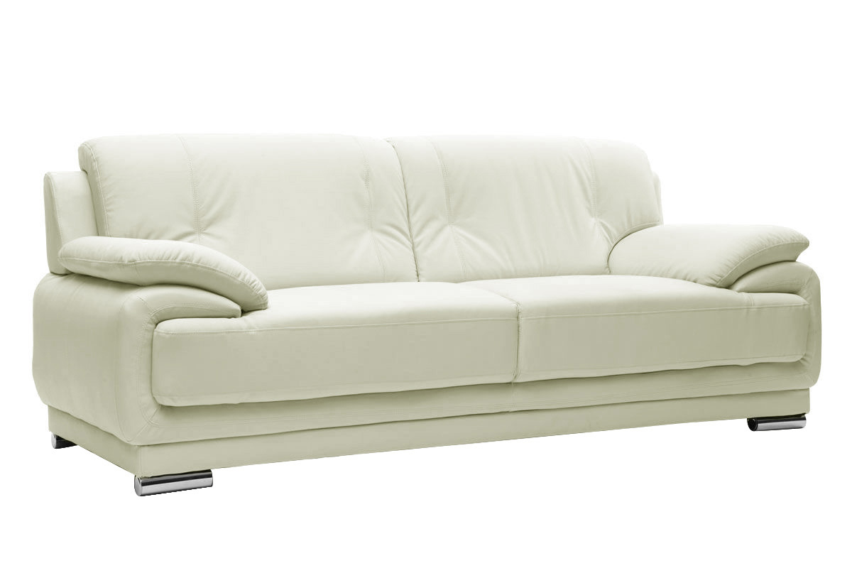 Canap� cuir design blanc 3 places TAMARA - cuir de vache