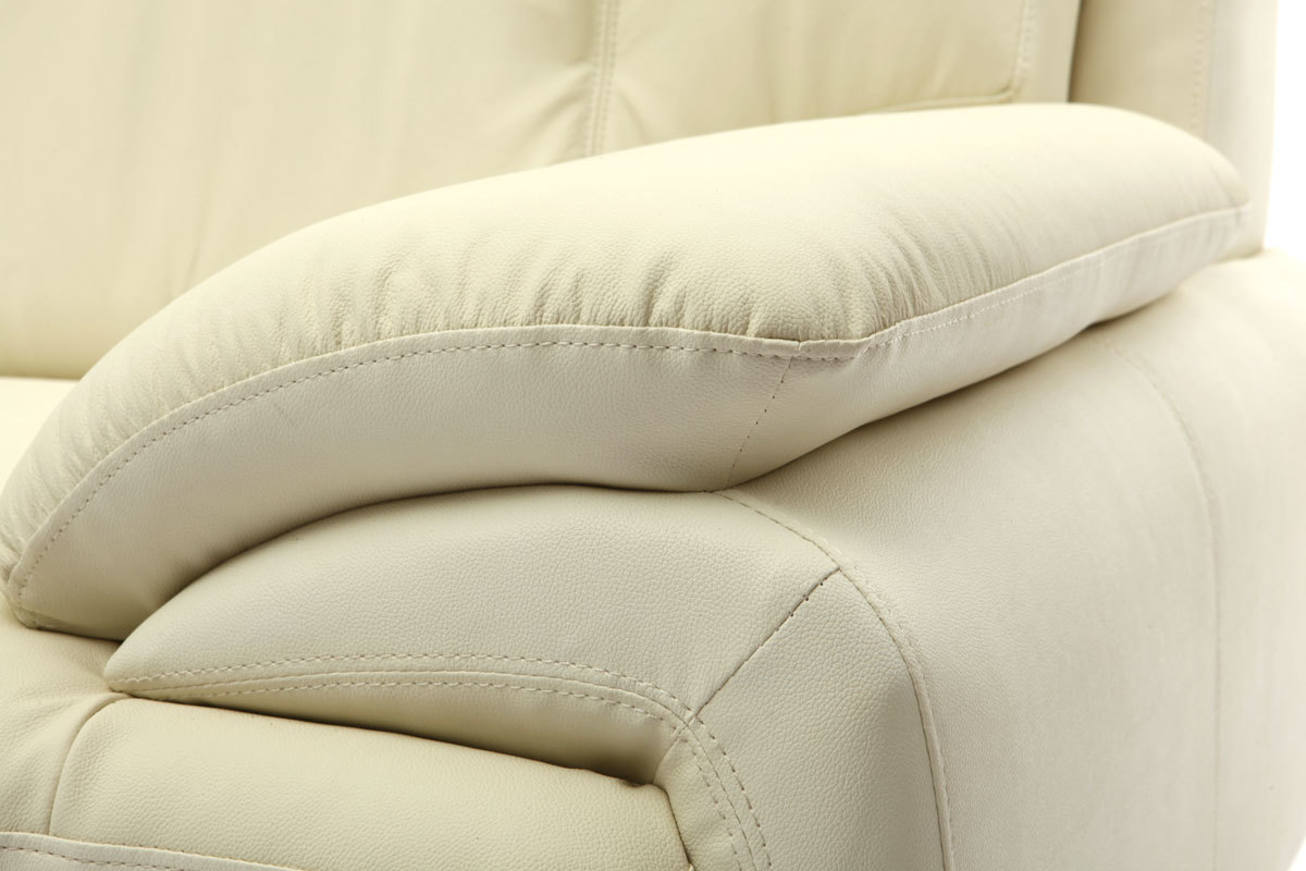 Canap� cuir design cr�me 3 places TAMARA-  cuir de vache