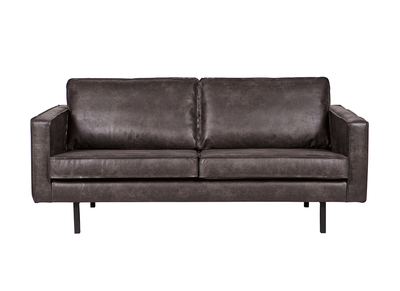 Canap&eacute; cuir vintage noir 3 places ASPEN